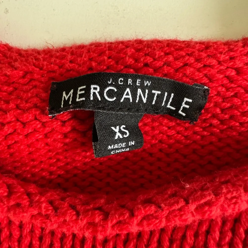 J. Crew Mercantile Red Cotton Rollneck Sweater Size XS Classic Preppy Holiday